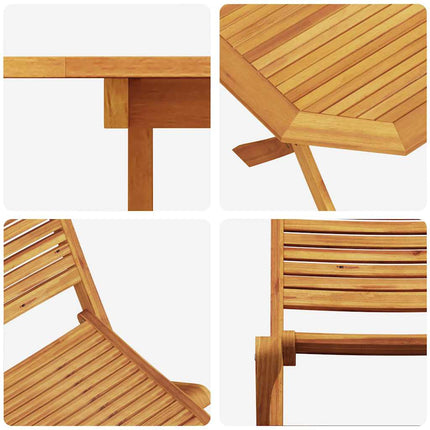 Trädgårdsmöbelset 5 pcs Brun Massivt Akaciaträ
