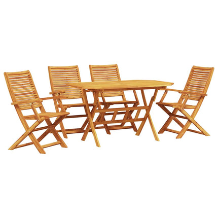 Trädgårdsmöbelset 5 pcs Brun Massivt Akaciaträ