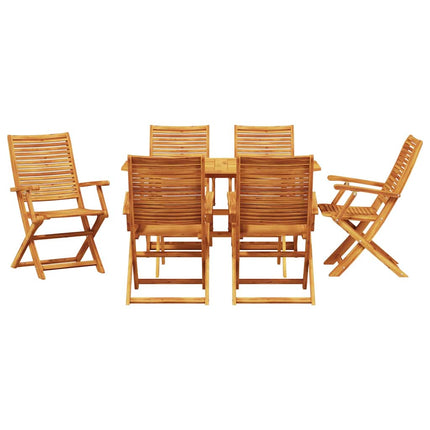 Trädgårdsmöbelset 7 pcs Brun Massivt Akaciaträ