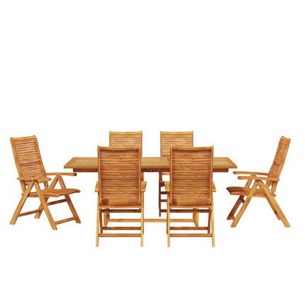 Trädgårdsmöbelset 7 pcs Brun Massivt Akaciaträ