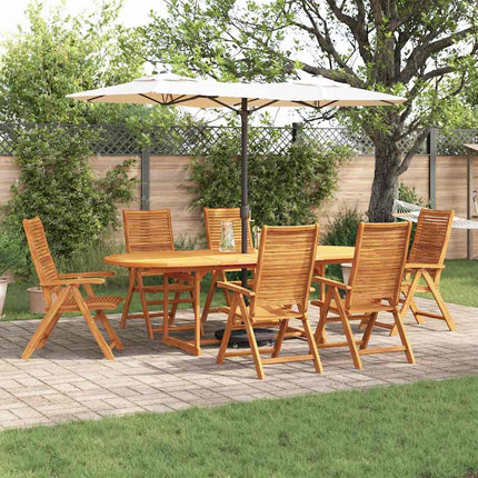 Trädgårdsmöbelset 7 pcs Brun Massivt Akaciaträ