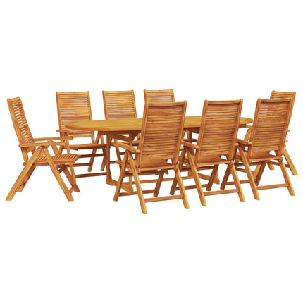 Trädgårdsmöbelset 9 pcs Brun Massivt Akaciaträ