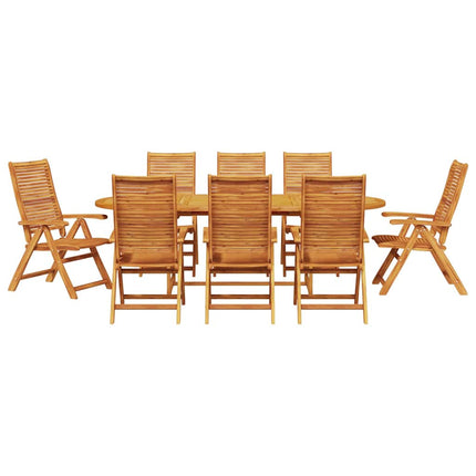 Trädgårdsmöbelset 9 pcs Brun Massivt Akaciaträ
