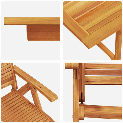 Trädgårdsmöbelset 9 pcs Brun Massivt Akaciaträ