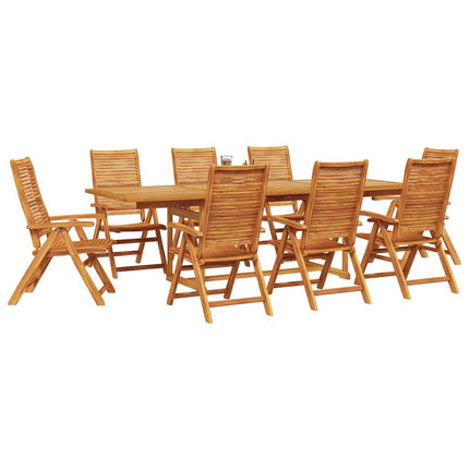 Trädgårdsmöbelset 9 pcs Brun Massivt Akaciaträ