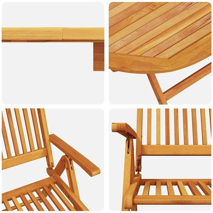 Trädgårdsmöbelset 5 pcs Brun Massivt Akaciaträ