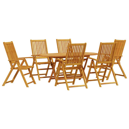 Trädgårdsmöbelset 7 pcs Brun Massivt Akaciaträ