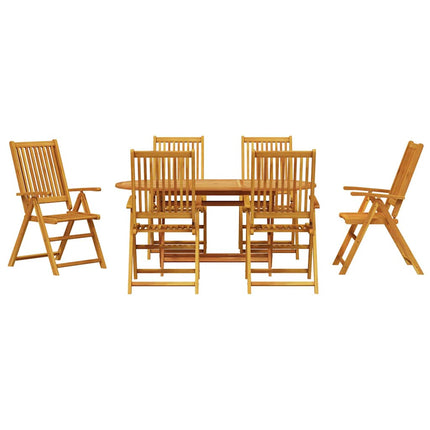 Trädgårdsmöbelset 7 pcs Brun Massivt Akaciaträ