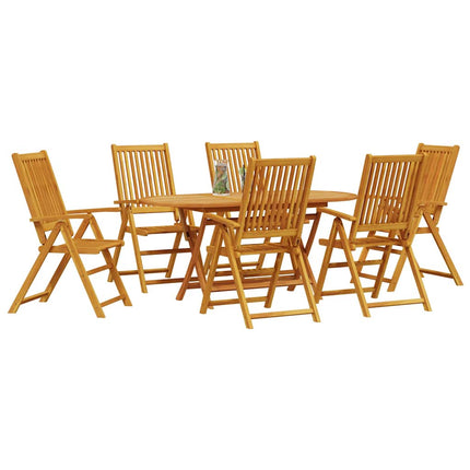 Trädgårdsmöbelset 7 pcs Brun Massivt Akaciaträ