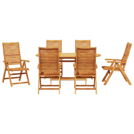 Trädgårdsmöbelset 7 pcs Brun Massivt Akaciaträ
