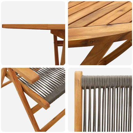 Trädgårdsmöbelset 7 pcs Grå Massivt Akaciaträ