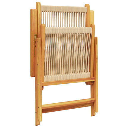 Trädgårdsmöbelset 7 pcs Beige Massivt Akaciaträ