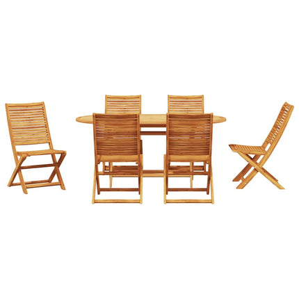 Trädgårdsmöbelset 7 pcs Brun Massivt Akaciaträ