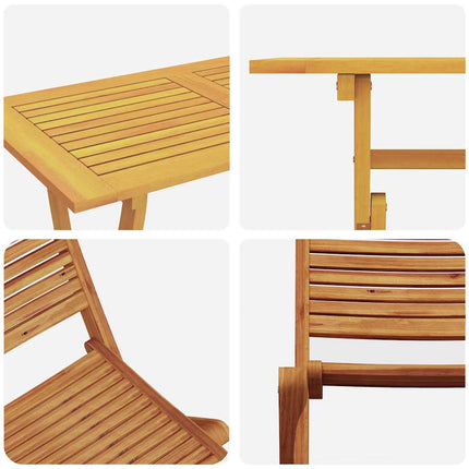 Trädgårdsmöbelset 5 pcs Brun Massivt Akaciaträ