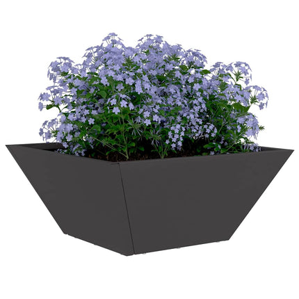 Trädgårdsplanterare 5 st Svart 35 x 35 x 15 cm Kallvalsat stål