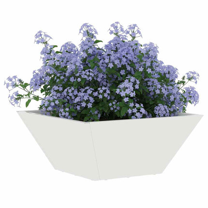 Trädgårdsplanterare 5 st Vit 35 x 35 x 15 cm Kallvalsat stål