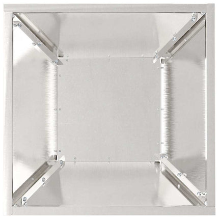 Trädgårdsplanterare 5 st Silver 35 x 35 x 15 cm Rostfritt stål