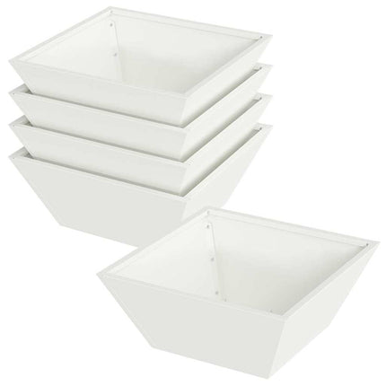 Trädgårdsplanterare 5 pcs Vit 40 x 40 x 15 cm Kallvalsat stål