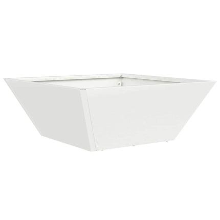 Trädgårdsplanterare 5 pcs Vit 40 x 40 x 15 cm Kallvalsat stål