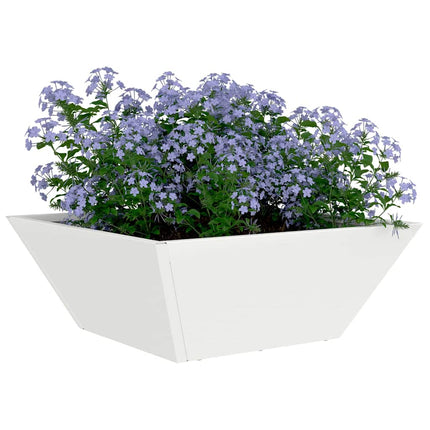 Trädgårdsplanterare 5 st Vit 40 x 40 x 15 cm Kallvalsat stål