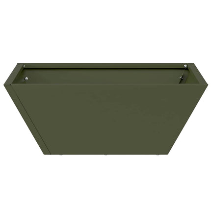 Trädgårdsplanterare Olivgrön 40 x 40 x 15 cm Kallvalsat stål