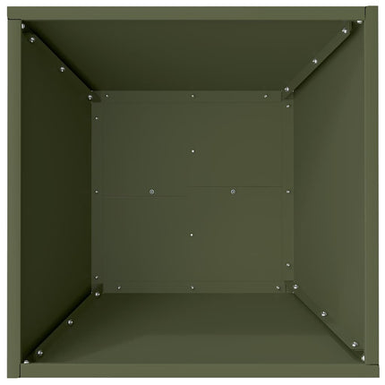Trädgårdsplanterare Olivgrön 40 x 40 x 15 cm Kallvalsat stål