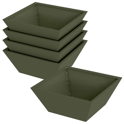 Trädgårdsplanterare 5 pcs Olivgrön 40 x 40 x 15 cm