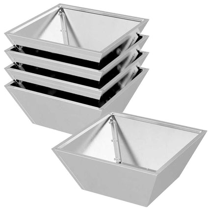 Trädgårdsplanterare 5 st Silver 40 x 40 x 15 cm Rostfritt stål