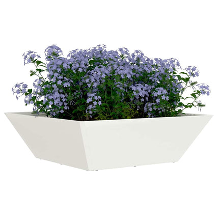 Trädgårdsplanterare 5 pcs Vit 50 x 50 x 15 cm Kallvalsat stål