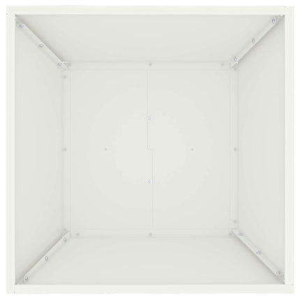 Trädgårdsplanterare 5 pcs Vit 50 x 50 x 15 cm Kallvalsat stål