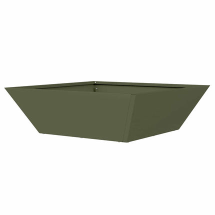 Trädgårdsplanterare Olivgrön 50 x 50 x 15 cm Kallvalsat stål