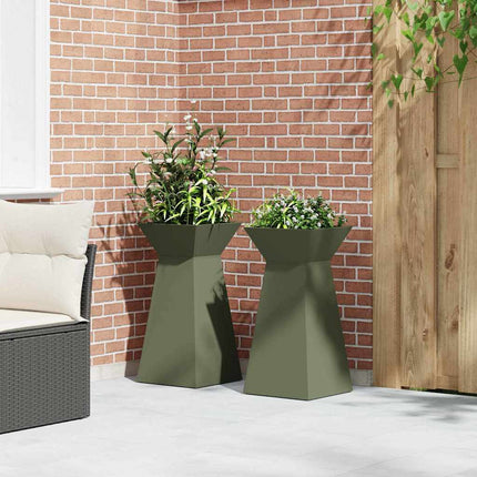 Pelarkrukor 2 pcs Olivgrön 35 x 35 x 73 cm