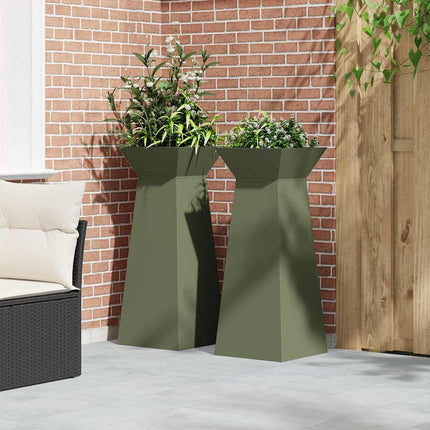 Pelarkrukor 2 pcs Olivgrön 40 x 40 x 100 cm
