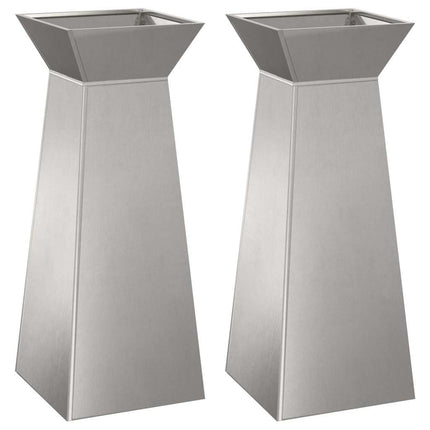 Pelarkrukor 2 st Silver 40 x 40 x 100 cm