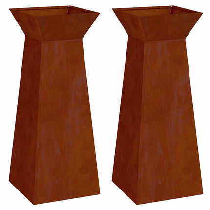 Pelarkrukor 2 pcs Silver 40 x 40 x 100 cm Väderbeständig stål