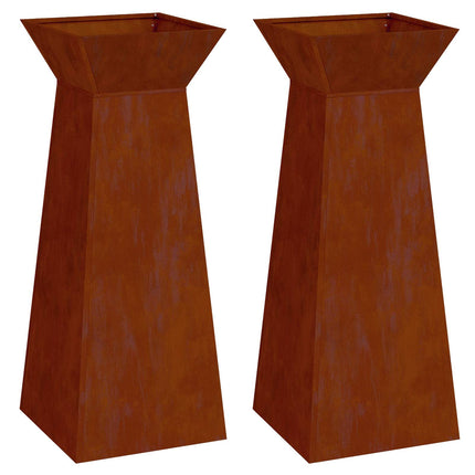 Pelarkrukor 2 pcs Silver 40 x 40 x 100 cm Väderbeständig stål
