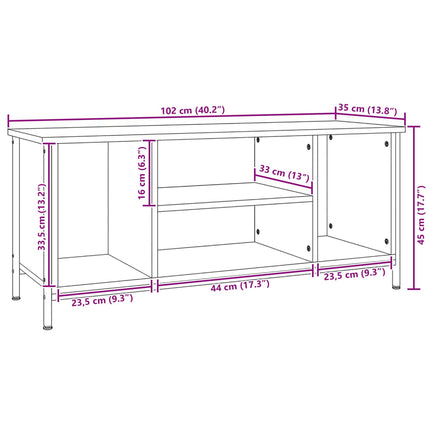 TV-skåp Gammalt trä 102 x 35 x 45 cm Konstruerat trä