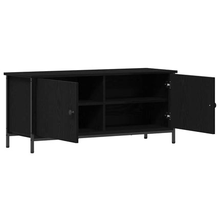 TV-skåp 100 x 35 x 45 cm Svart Ek Konstruerat trä