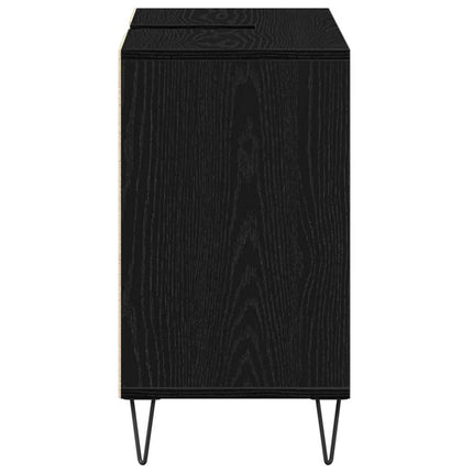 Badrumsskåp Svart 80 x 33 x 60 cm Konstruerat trä