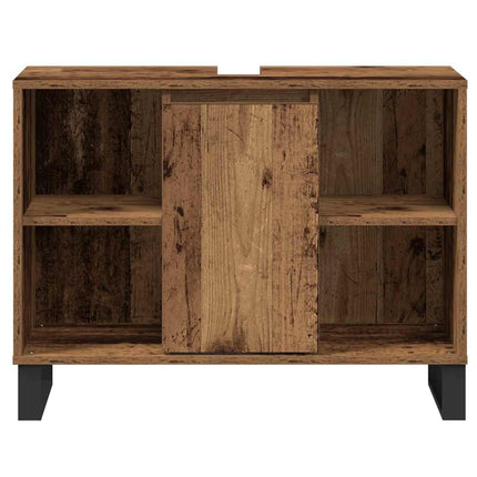 Badrumsskåp Gammalt trä 80 x 33 x 60 cm Konstruerat trä