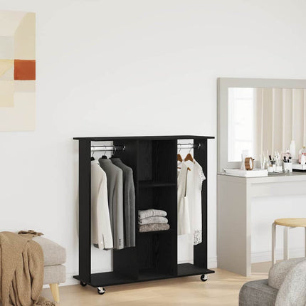 Garderob med hylla Svart ek 102 x 38 x 110 cm Konstruerat trä