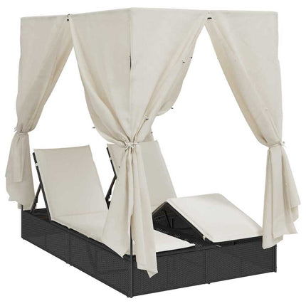 Dubbel solstol Varmvit 205 x 129 x 200 cm konstrotting
