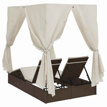 Dubbel solstol Varmvit 205 x 129 x 200 cm konstrotting