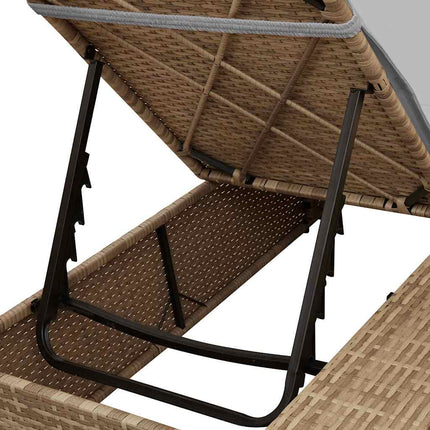 Dubbel solstol med gardiner Grå 205 x 129 x 200 cm konstrotting