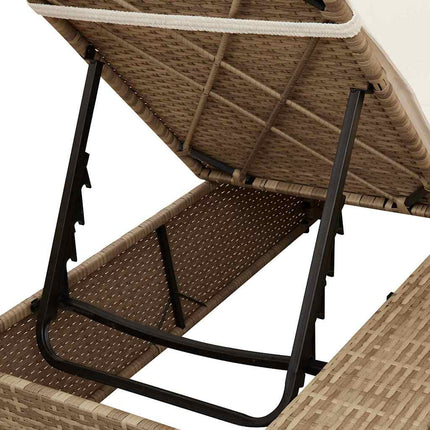 Dubbel solstol Justerbar Beige 205 x 129 x 200 cm konstrotting