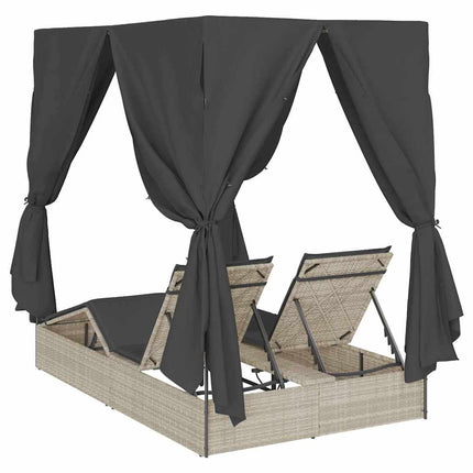 Dubbel solstol Ljusgrå 205 x 129 x 200 cm konstrotting