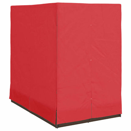 Dubbel solstol med gardiner Röd 205 x 129 x 200 cm konstrotting