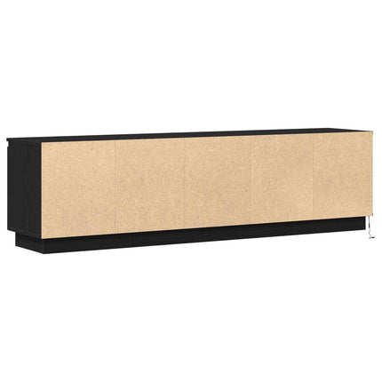 TV-skåp med led Svart Ek 180 x 38 x 49 cm Konstruerat trä