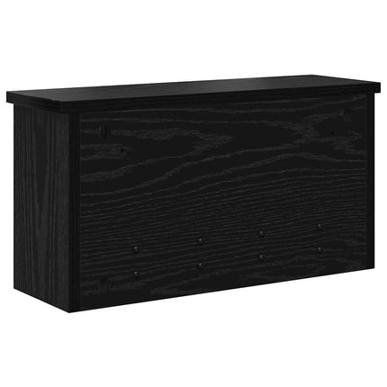 Väggmonterad Klädhängare med hylla Svart Ek 50 x 16 x 26 cm