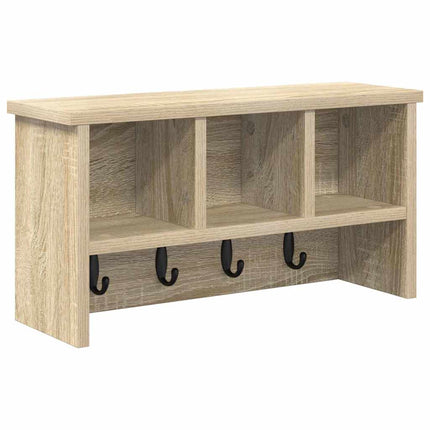 Väggmonterad Klädhängare med hylla Sonoma-ek 50 x 16 x 26 cm